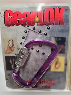 GearLok Combination Carabiner Lock – 1 Random Color – New in Package